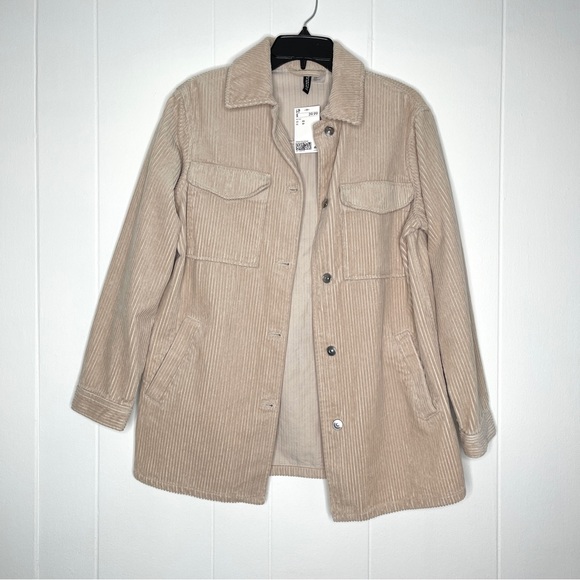 NWT H&M Corduroy Oversized Shirt Jacket Shacket - Picture 4 of 9
